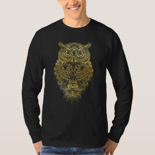 Cute Geometric Owl Art Mandala Style Bird Mannen W T-shirt