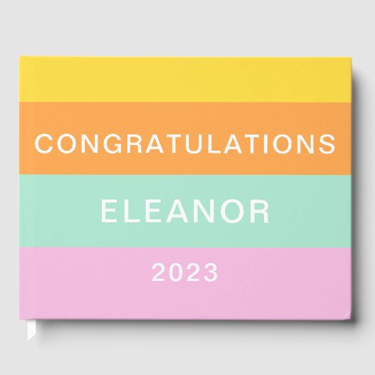 Cute Geometric Pastel Color Block Personated Gastenboek (Voorkant)