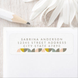 Cute Geometric Pastels Return Address Etiket