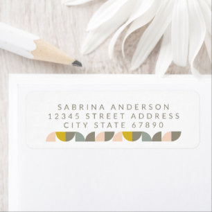 Cute Geometric Pastels Return Address Etiket