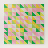 Cute Geometric Patchwork Pattern in Spring Colors Legpuzzel (Horizontaal)