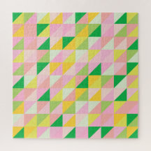 Cute Geometric Patchwork Pattern in Spring Colors