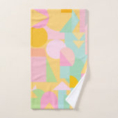 Cute Geometric Pattern Bright Pastel Mint Roze Bad Handdoek (Handdoek)