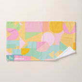 Cute Geometric Pattern Bright Pastel Mint Roze Bad Handdoek (Handdoek)