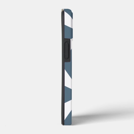 Cute Geometric Pattern Custom Name White & Blue Case-Mate iPhone Case (Achterkant / Rechts)