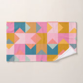 Cute Geometric Pattern in Blauwgroen Roze and Yell Bad Handdoek (Handdoek)