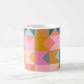 Cute Geometric Pattern in Blauwgroen Roze and Yell Koffiemok (Center)