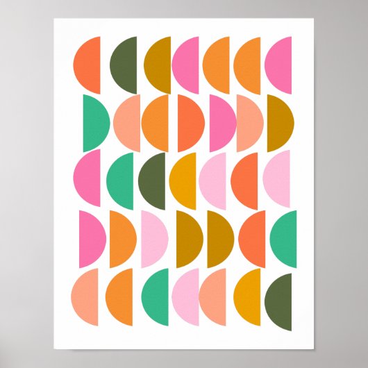 Cute Geometric Pattern in Modern Holiday Colors Poster (Voorkant)