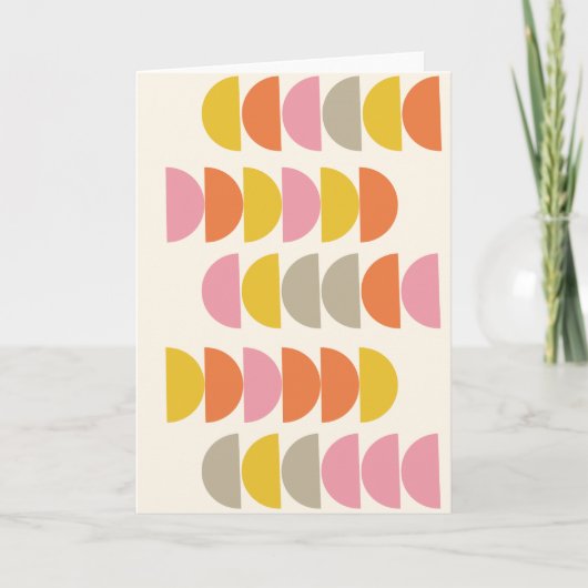 Cute Geometric Pattern in Pink Yellow and Oranje Kaart (Voorkant)