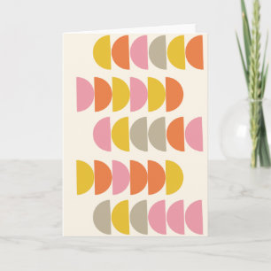 Cute Geometric Pattern in Pink Yellow and Oranje Kaart