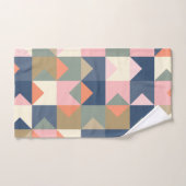 Cute Geometric Pattern in Stylish Navy and Coral Bad Handdoek (Handdoek)