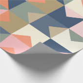 Cute Geometric Pattern in Stylish Navy and Coral Cadeaupapier (Hoek)