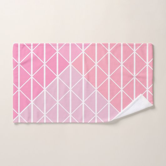 Cute Geometric Pattern of Triangles in Roze Bad Handdoek (Handdoek)