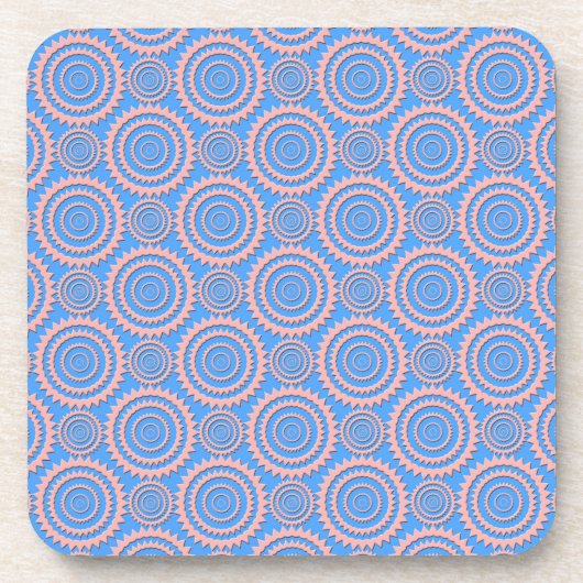 Cute Geometric Pattern roze Circles over Blue Onderzetter (Voorkant)