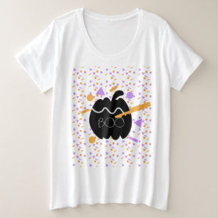 Cute Geometric Pumpkin Carving Costume Party Grote Maat T-shirt