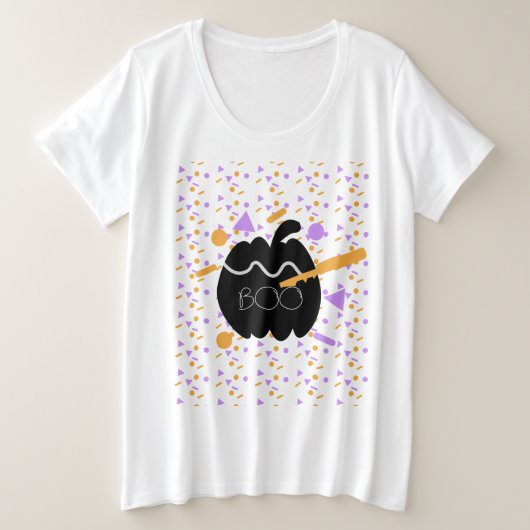 Cute Geometric Pumpkin Carving Costume Party Grote Maat T-shirt (Design voorkant)