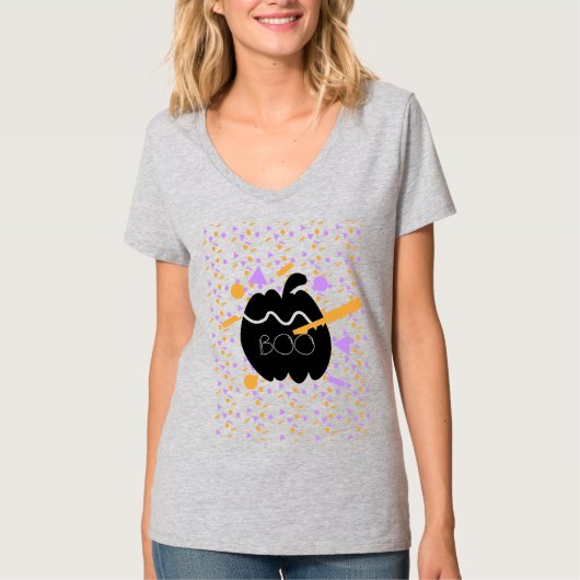 Cute Geometric Pumpkin Carving Costume Party T-shirt (Voorkant)