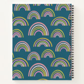Cute Geometric Rainbows in Blue Personalized Notitieboek (Achterkant)