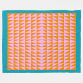 Cute Geometric Shape Pattern Pink Oranje Turquoise Fleece Deken (Voorkant (Horizontaal))