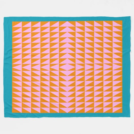 Cute Geometric Shape Pattern Pink Oranje Turquoise Fleece Deken (Voorkant (Horizontaal))