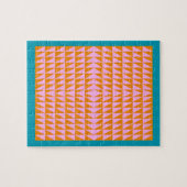 Cute Geometric Shape Pattern Pink Oranje Turquoise Legpuzzel (Horizontaal)
