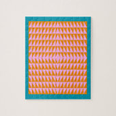 Cute Geometric Shape Pattern Pink Oranje Turquoise Legpuzzel (Verticaal)