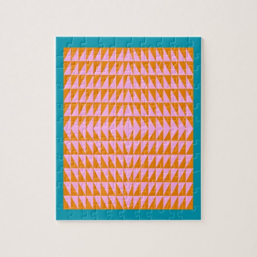 Cute Geometric Shape Pattern Pink Oranje Turquoise Legpuzzel (Verticaal)