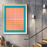Cute Geometric Shape Pattern Pink Oranje Turquoise Poster<br><div class="desc">Een leuk,  kleurrijk gewaagd geometrisch driehoekspatroon met heldere kleuren van turkooisblauw,  oranje en roze.</div>