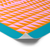 Cute Geometric Shape Pattern Pink Oranje Turquoise Poster (Hoek)