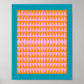 Cute Geometric Shape Pattern Pink Oranje Turquoise Poster (Voorkant)