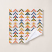Cute Geometric Shapes in Earthy Autumn Colors Bad Handdoek (Wasdoekje)