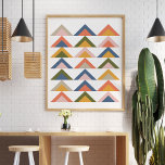 Cute Geometric Shapes in Earthy Autumn Colors Poster<br><div class="desc">Vet Geometrisch patroon in Herfst en Autumn Kleur</div>