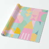 Cute Geometric Shaps Collage in Spring Pastels Cadeaupapier (Uitgerold)