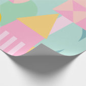Cute Geometric Shaps Collage in Spring Pastels Cadeaupapier (Hoek)