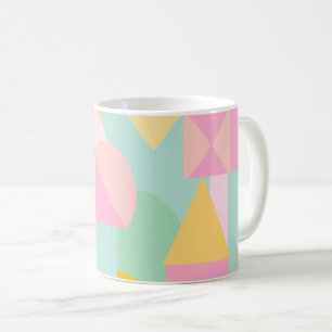 Cute Geometric Shaps Collage in Spring Pastels Koffiemok