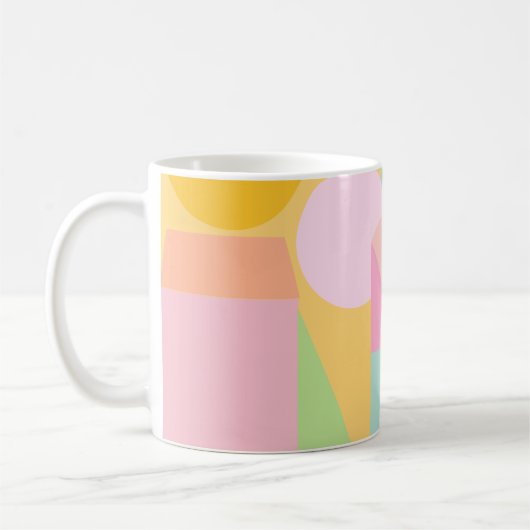 Cute Geometric Shaps Collage in Spring Pastels Koffiemok (Links)