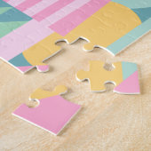 Cute Geometric Shaps Collage in Spring Pastels Legpuzzel (Zijkant)