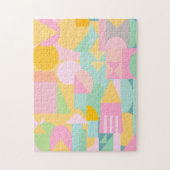Cute Geometric Shaps Collage in Spring Pastels Legpuzzel (Verticaal)