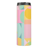 Cute Geometric Shaps Collage in Spring Pastels Thermosbeker (Achterkant)