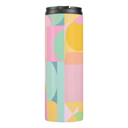 Cute Geometric Shaps Collage in Spring Pastels Thermosbeker (Achterkant)