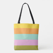 Cute Geometric Stripes Bright Pastels Personalized Tote Bag (Achterkant)