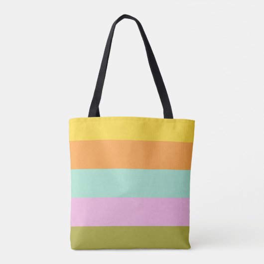 Cute Geometric Stripes Bright Pastels Personalized Tote Bag (Achterkant)