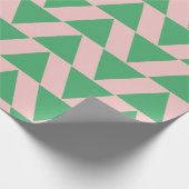 Cute Geometric Triangle Pattern in Roze and Green Cadeaupapier (Hoek)