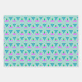 Cute Geometric Triangle Pattern Turquoise Paars Inpakpapier Vel (Voorkant 3)