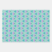 Cute Geometric Triangle Pattern Turquoise Paars Inpakpapier Vel (Voorkant 2)