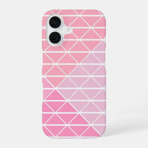 Cute Geometrisch Patroon van Driehoeken in Roze iPhone 16 Hoesje