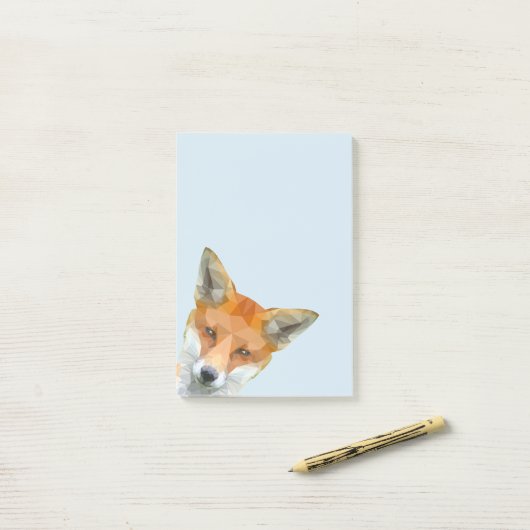 Cute geometrische fox post-it® notes (Op bureau)