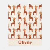 Cute Geometrische Giraffe Patroon Fleece Deken (Voorkant)