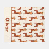 Cute Geometrische Giraffe Patroon Fleece Deken (Voorkant (Horizontaal))