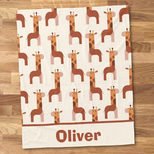 Cute Geometrische Giraffe Patroon Fleece Deken